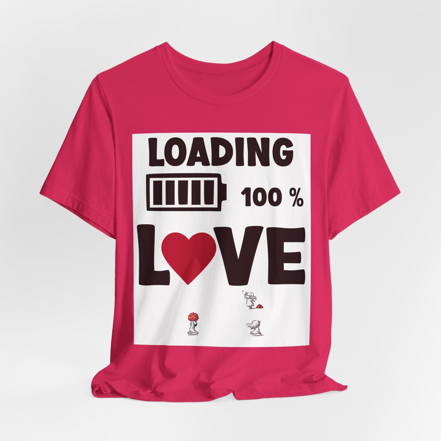 Matching Couple T-Shirts: Fun Love Loading Designs for Him and Her - 50% & 100% Love