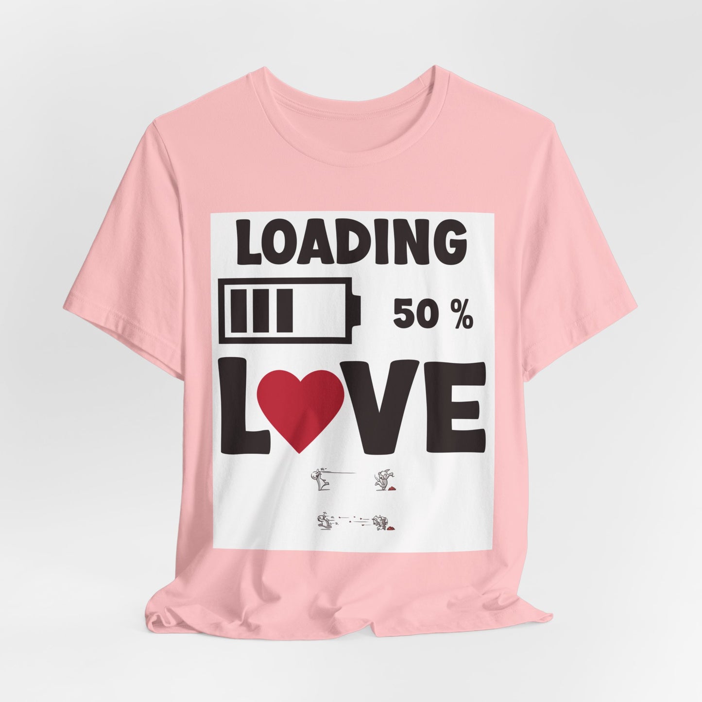 Matching Couple T-Shirts: Fun Love Loading Designs for Him and Her - 50% Love