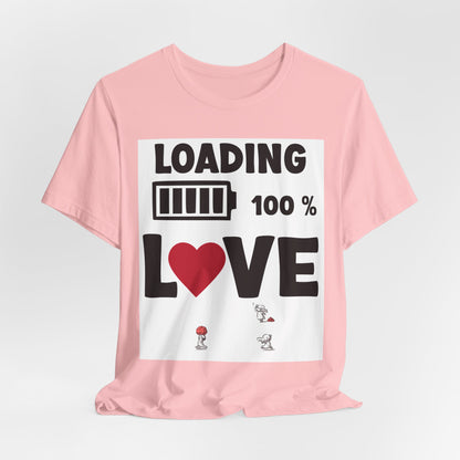 Matching Couple T-Shirts: Fun Love Loading Designs for Him and Her - 50% & 100% Love