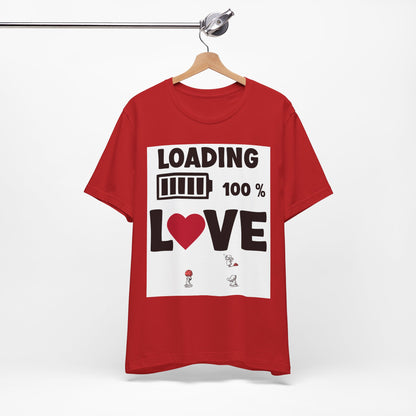 Matching Couple T-Shirts: Fun Love Loading Designs for Him and Her - 50% & 100% Love