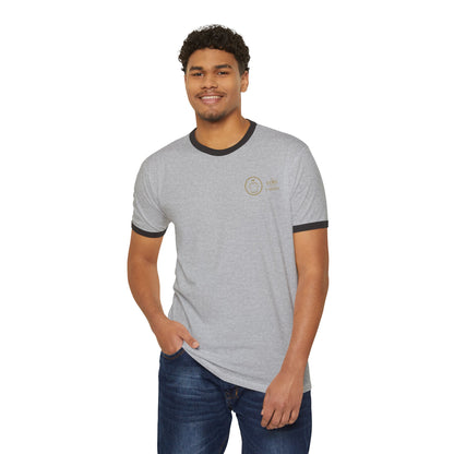 The Lord of the T-Shirts Ringer Tee | Classic White Shirt with Black Collar and Sleeves