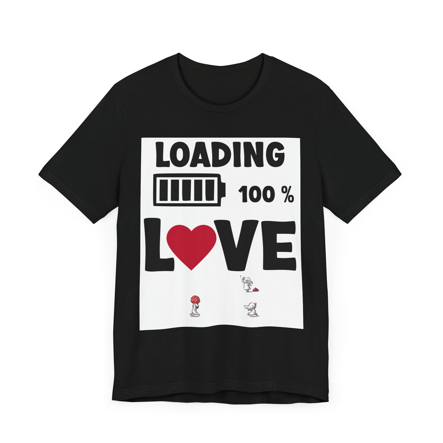 Matching Couple T-Shirts: Fun Love Loading Designs for Him and Her - 50% & 100% Love