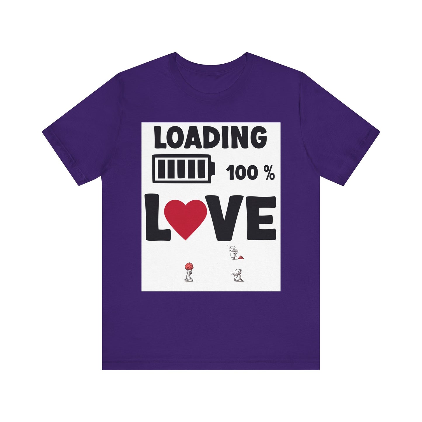 Matching Couple T-Shirts: Fun Love Loading Designs for Him and Her - 50% & 100% Love