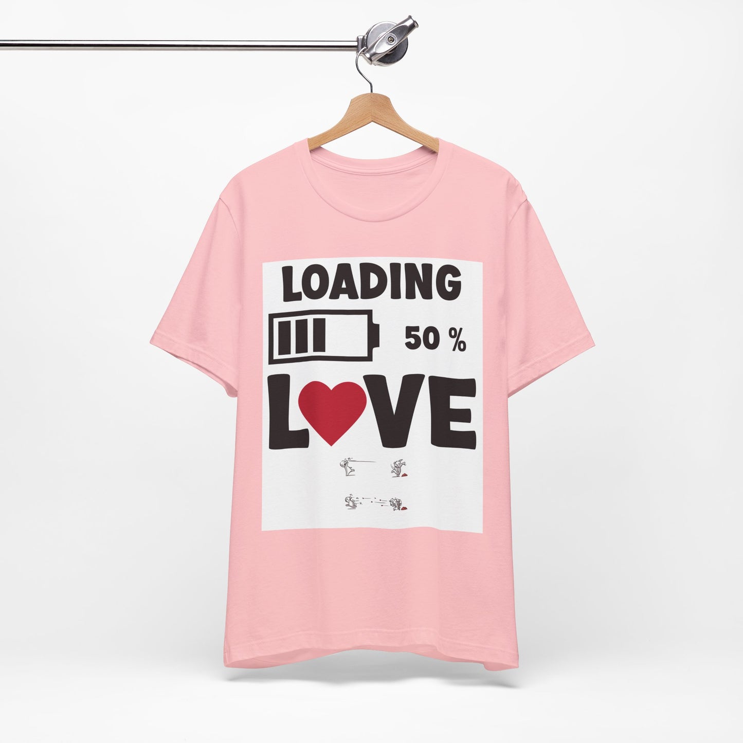 Matching Couple T-Shirts: Fun Love Loading Designs for Him and Her - 50% Love