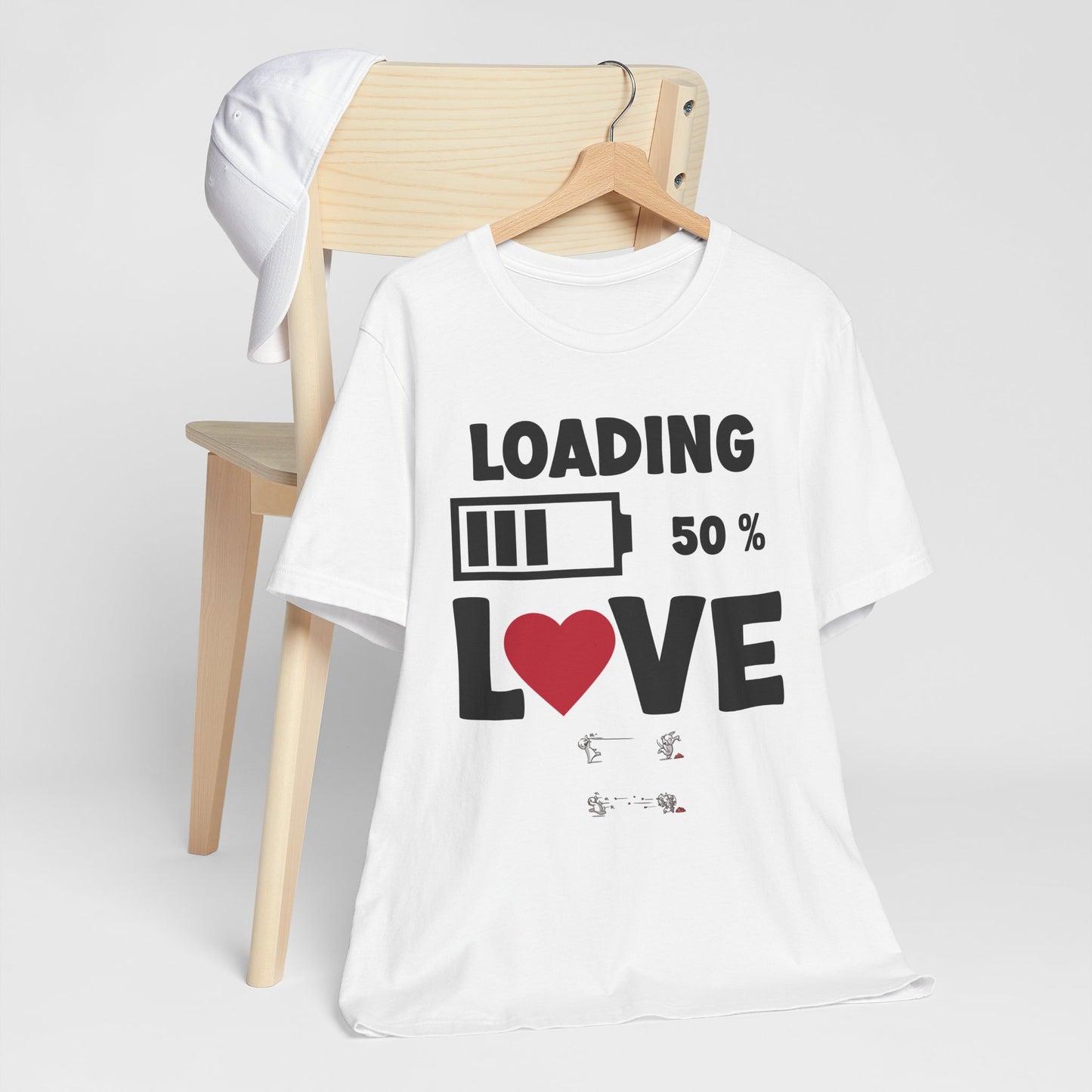 Matching Couple T-Shirts: Fun Love Loading Designs for Him and Her - 50% Love