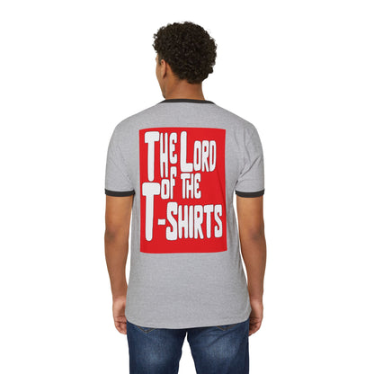 The Lord of the T-Shirts Ringer Tee | Classic White Shirt with Black Collar and Sleeves