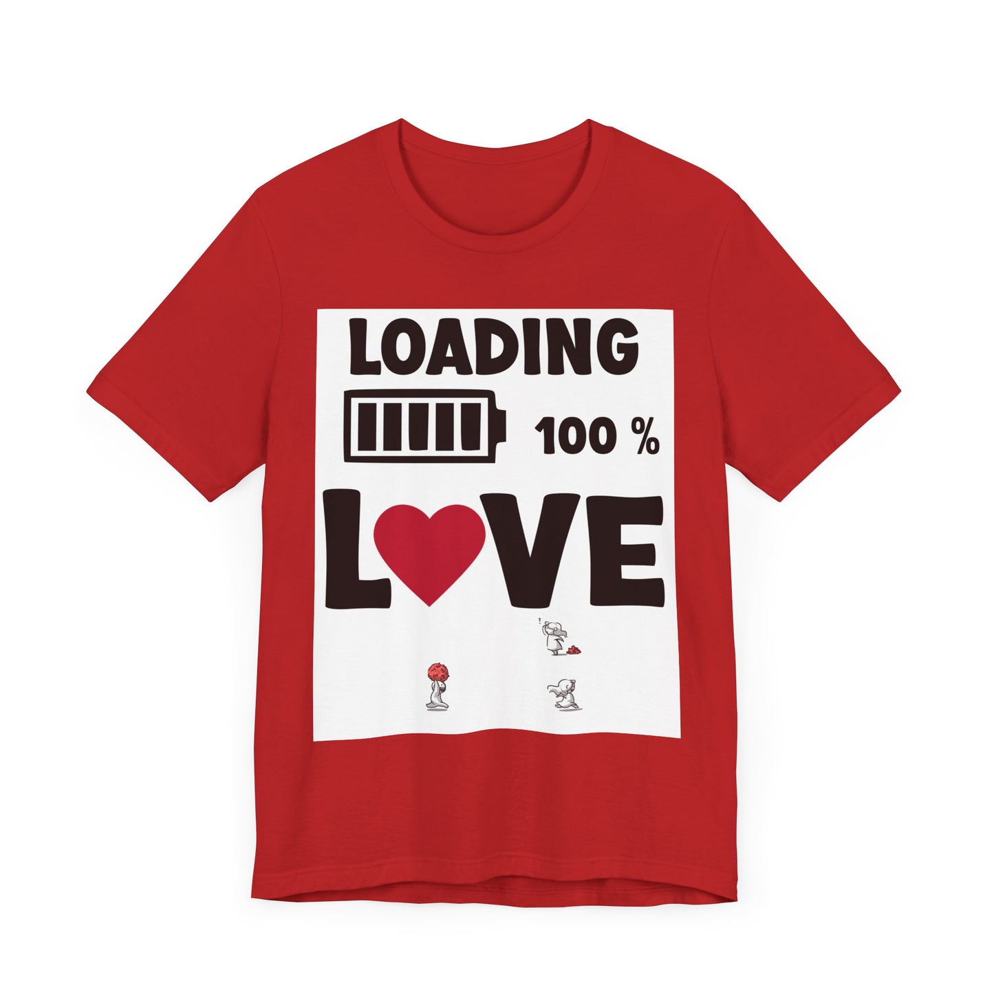 Matching Couple T-Shirts: Fun Love Loading Designs for Him and Her - 50% & 100% Love