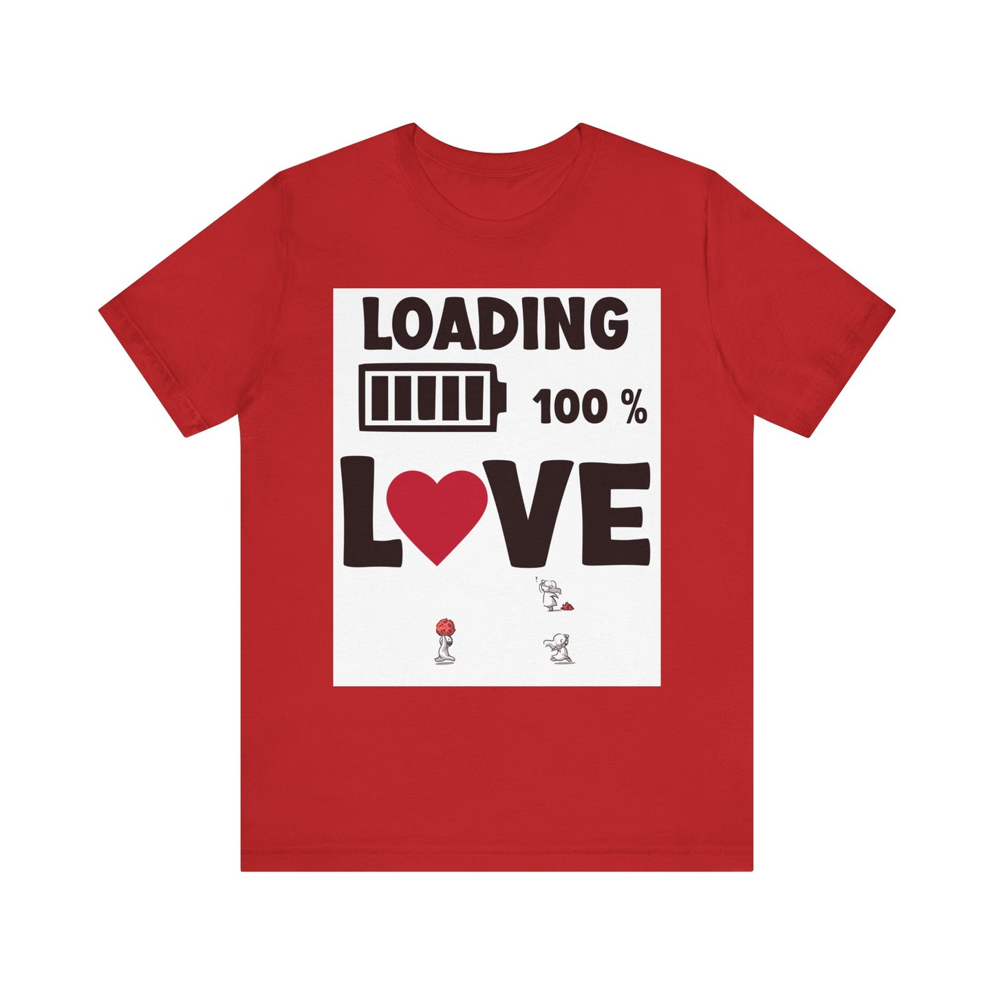 Matching Couple T-Shirts: Fun Love Loading Designs for Him and Her - 50% & 100% Love