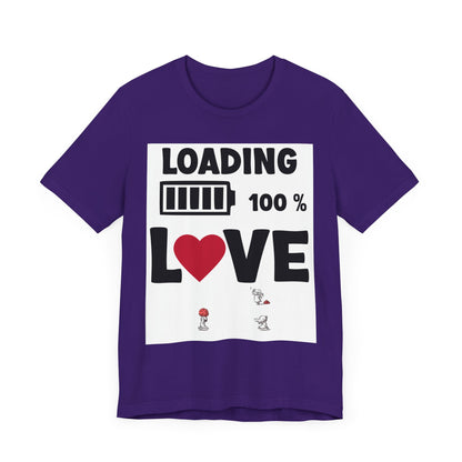 Matching Couple T-Shirts: Fun Love Loading Designs for Him and Her - 50% & 100% Love