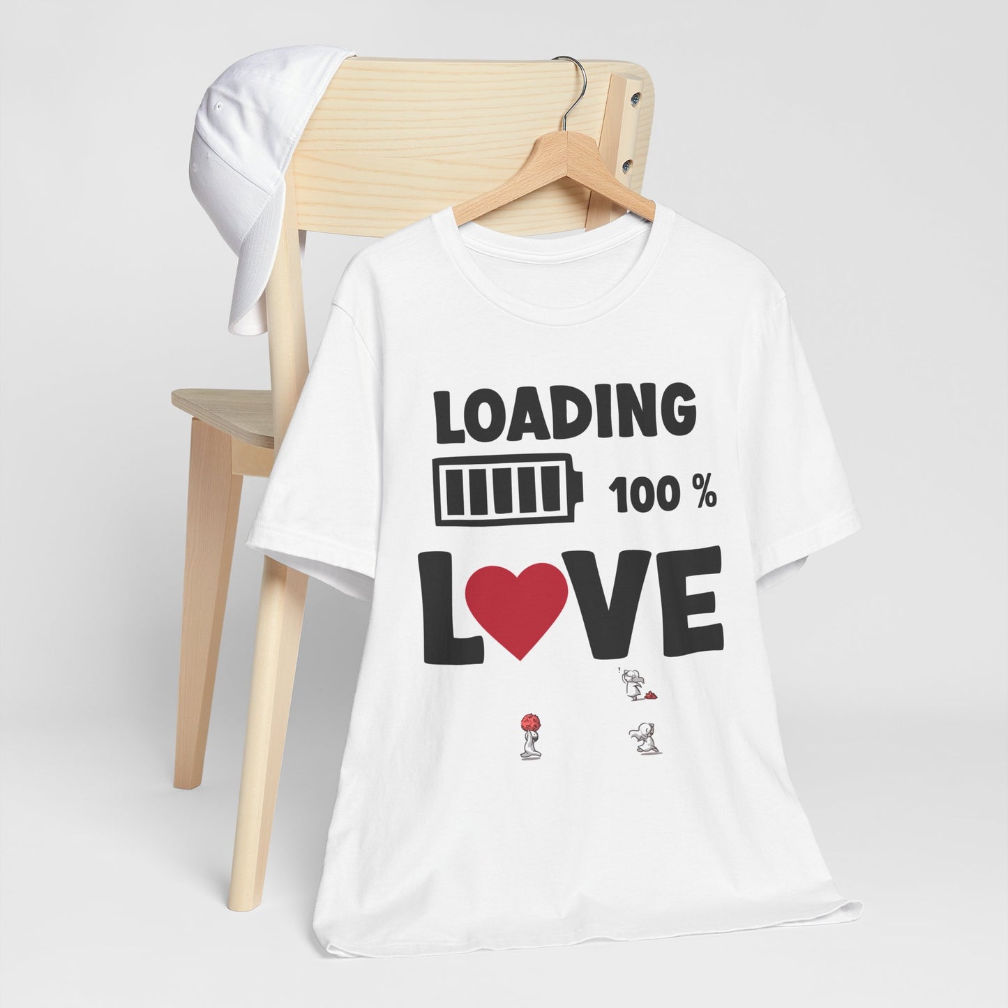 Matching Couple T-Shirts: Fun Love Loading Designs for Him and Her - 50% & 100% Love