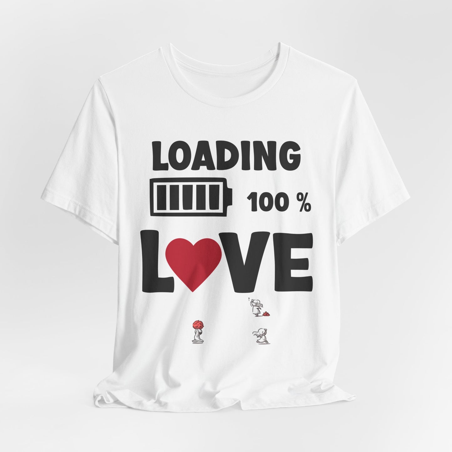 Matching Couple T-Shirts: Fun Love Loading Designs for Him and Her - 50% & 100% Love