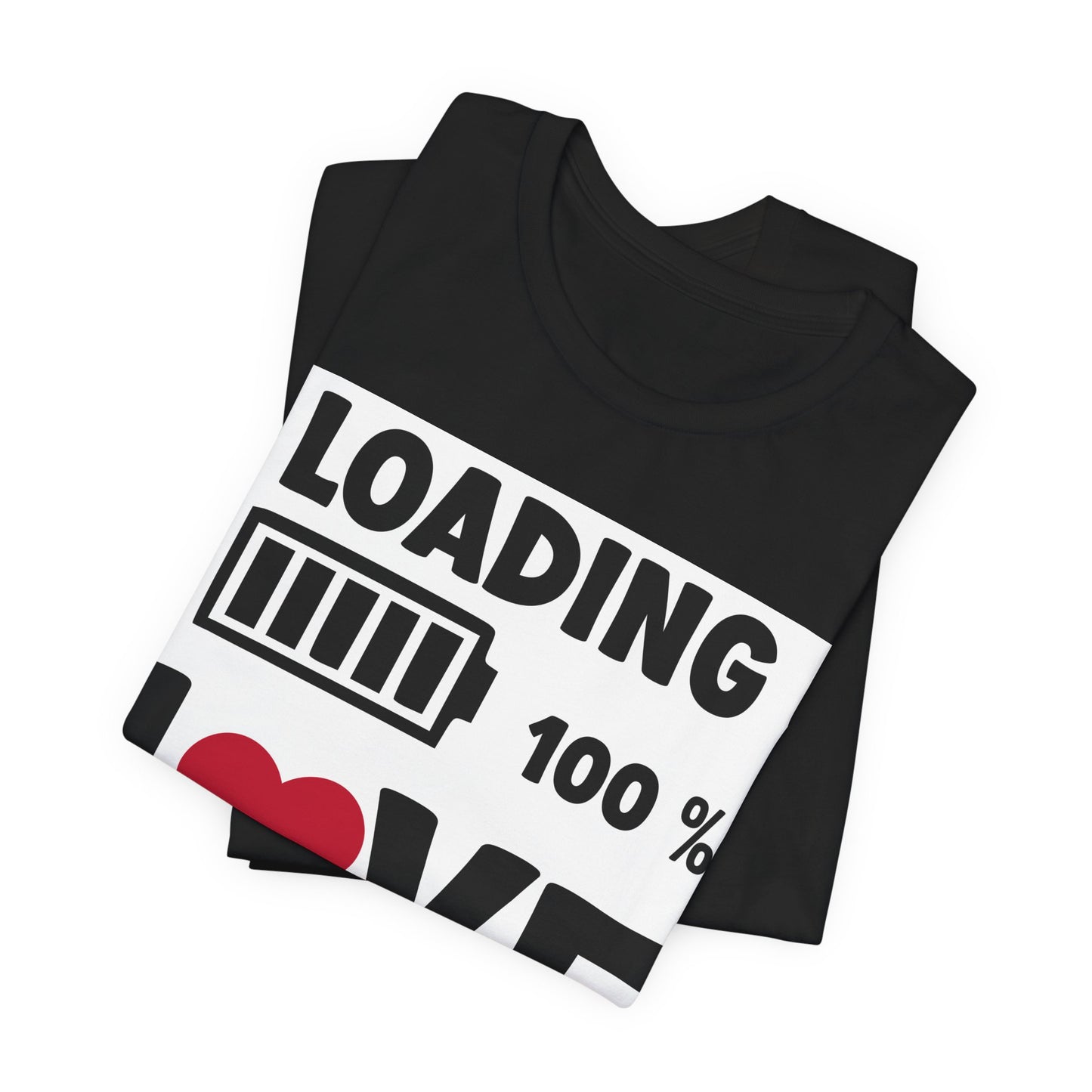 Matching Couple T-Shirts: Fun Love Loading Designs for Him and Her - 50% & 100% Love