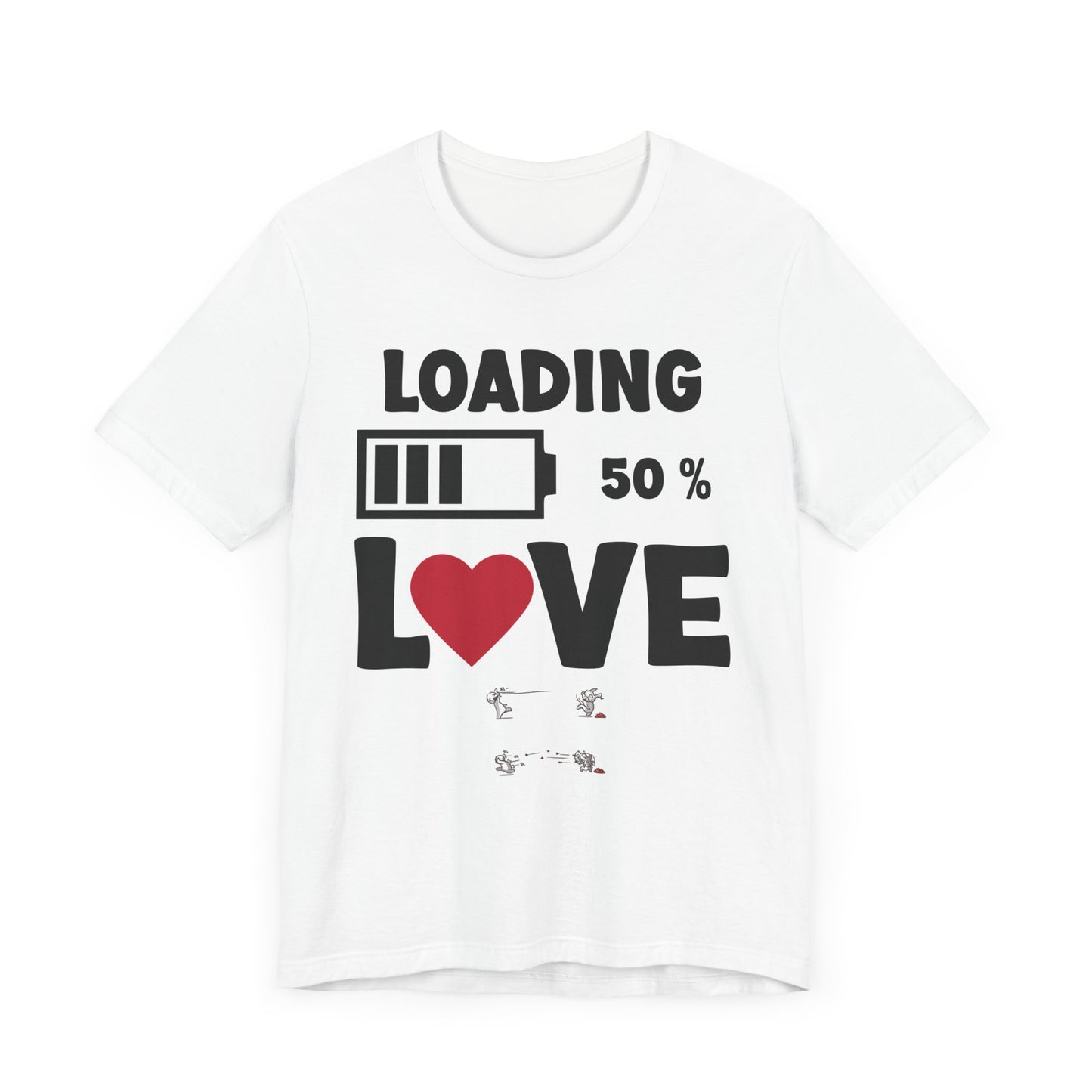 Matching Couple T-Shirts: Fun Love Loading Designs for Him and Her - 50% Love