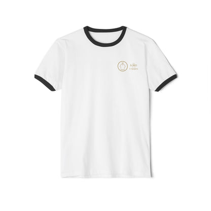 The Lord of the T-Shirts Ringer Tee | Classic White Shirt with Black Collar and Sleeves