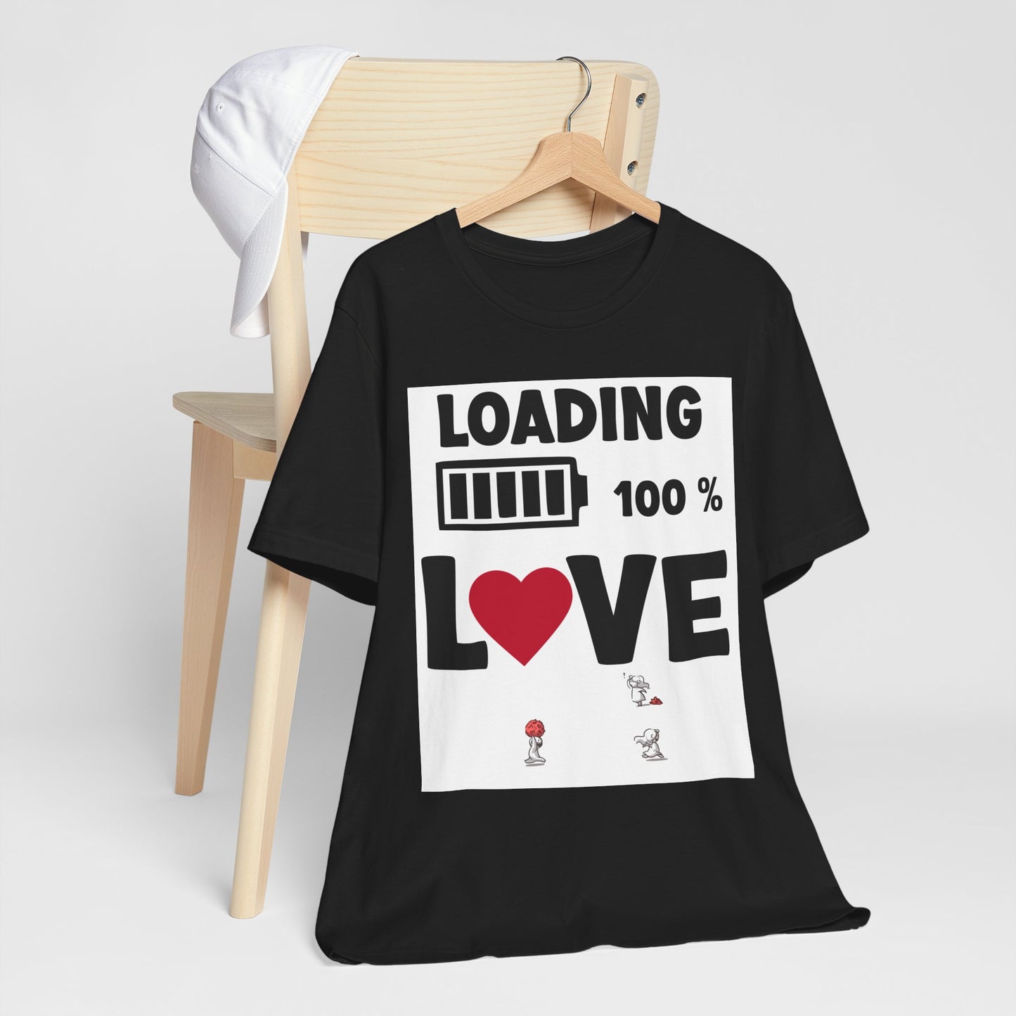 Matching Couple T-Shirts: Fun Love Loading Designs for Him and Her - 50% & 100% Love