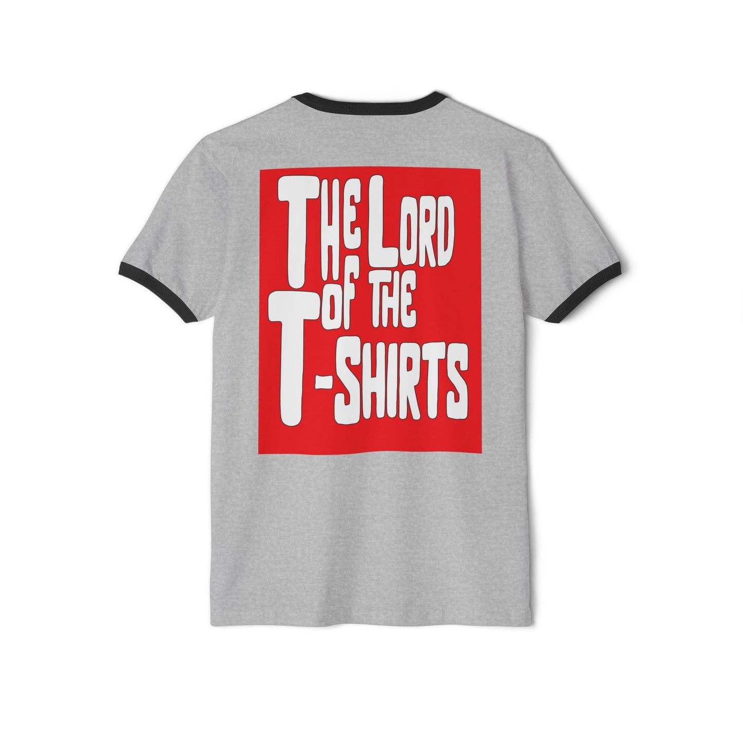 The Lord of the T-Shirts Ringer Tee | Classic White Shirt with Black Collar and Sleeves