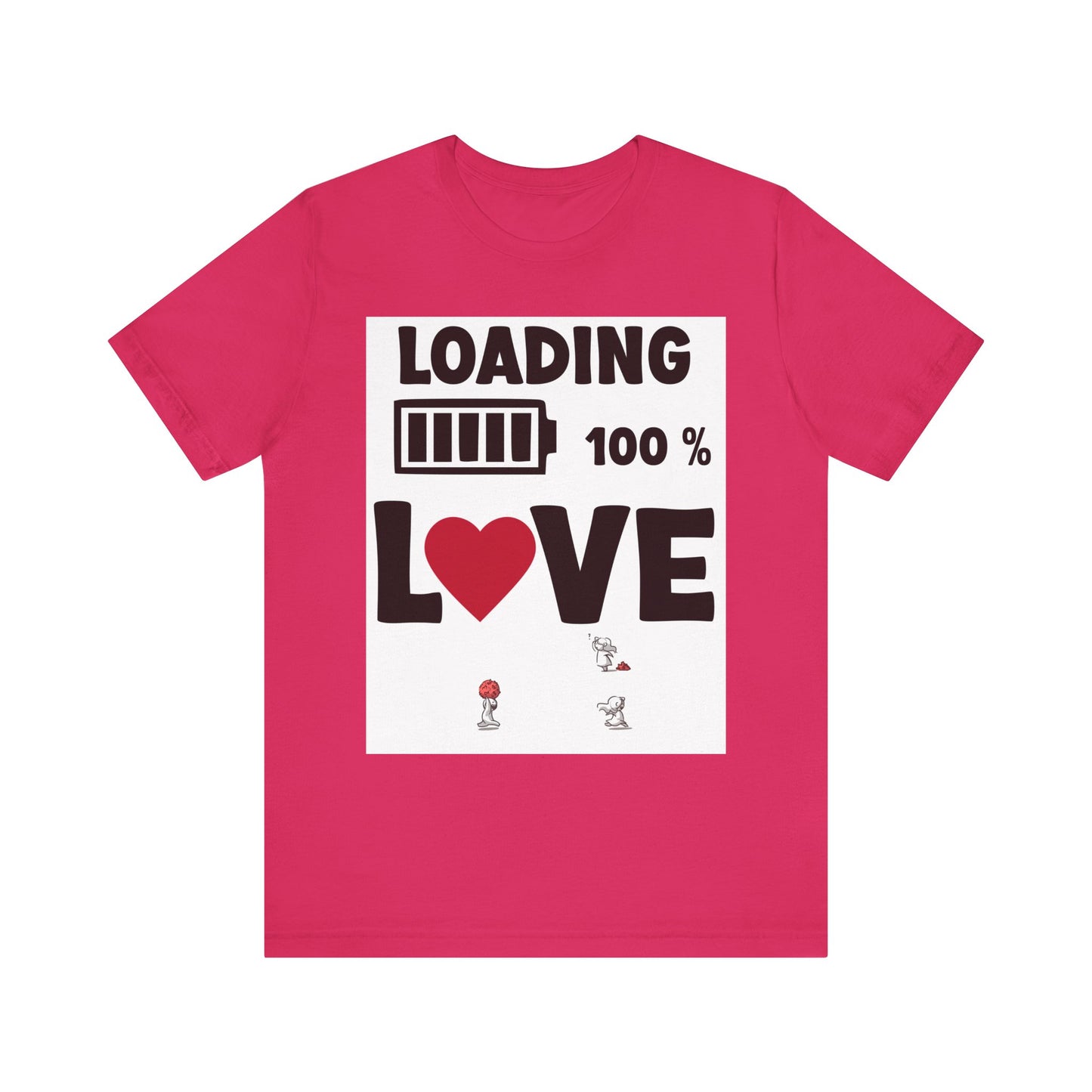 Matching Couple T-Shirts: Fun Love Loading Designs for Him and Her - 50% & 100% Love