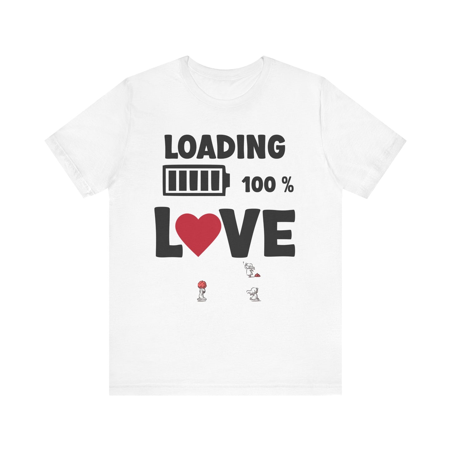 Matching Couple T-Shirts: Fun Love Loading Designs for Him and Her - 50% & 100% Love