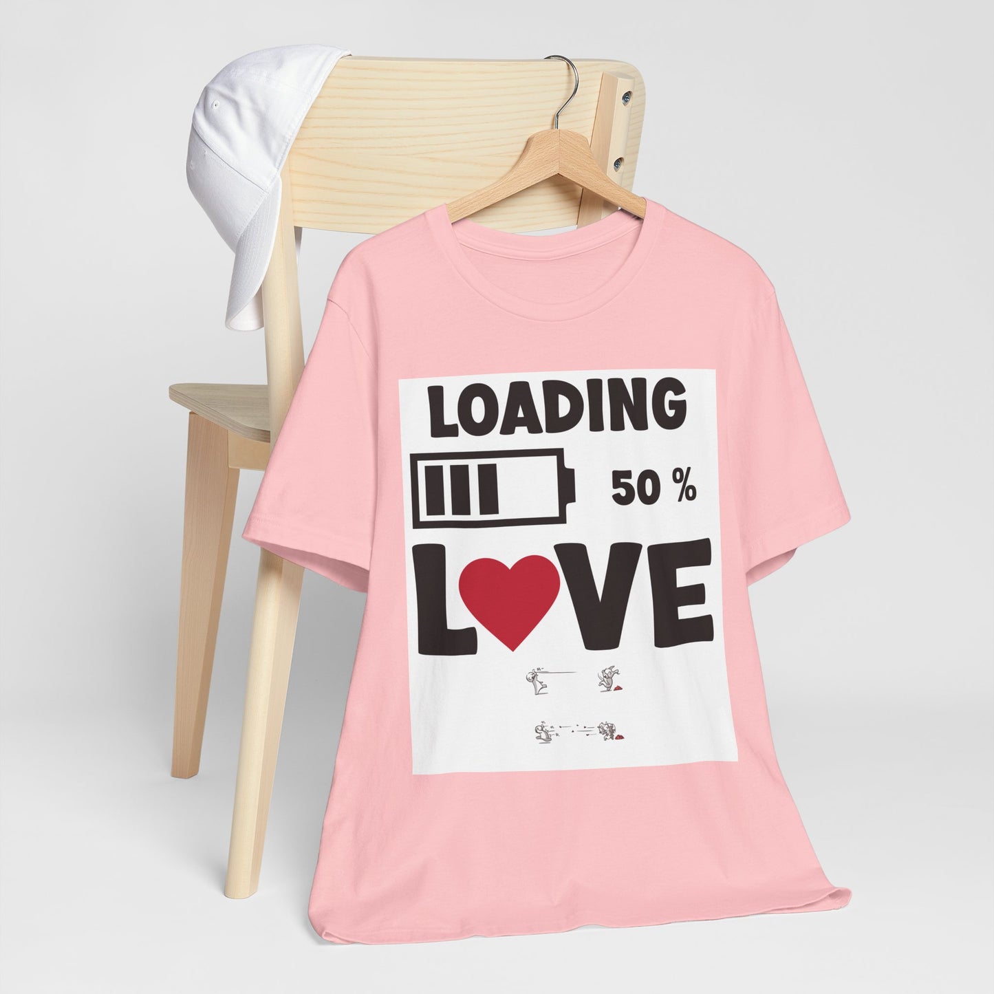 Matching Couple T-Shirts: Fun Love Loading Designs for Him and Her - 50% Love