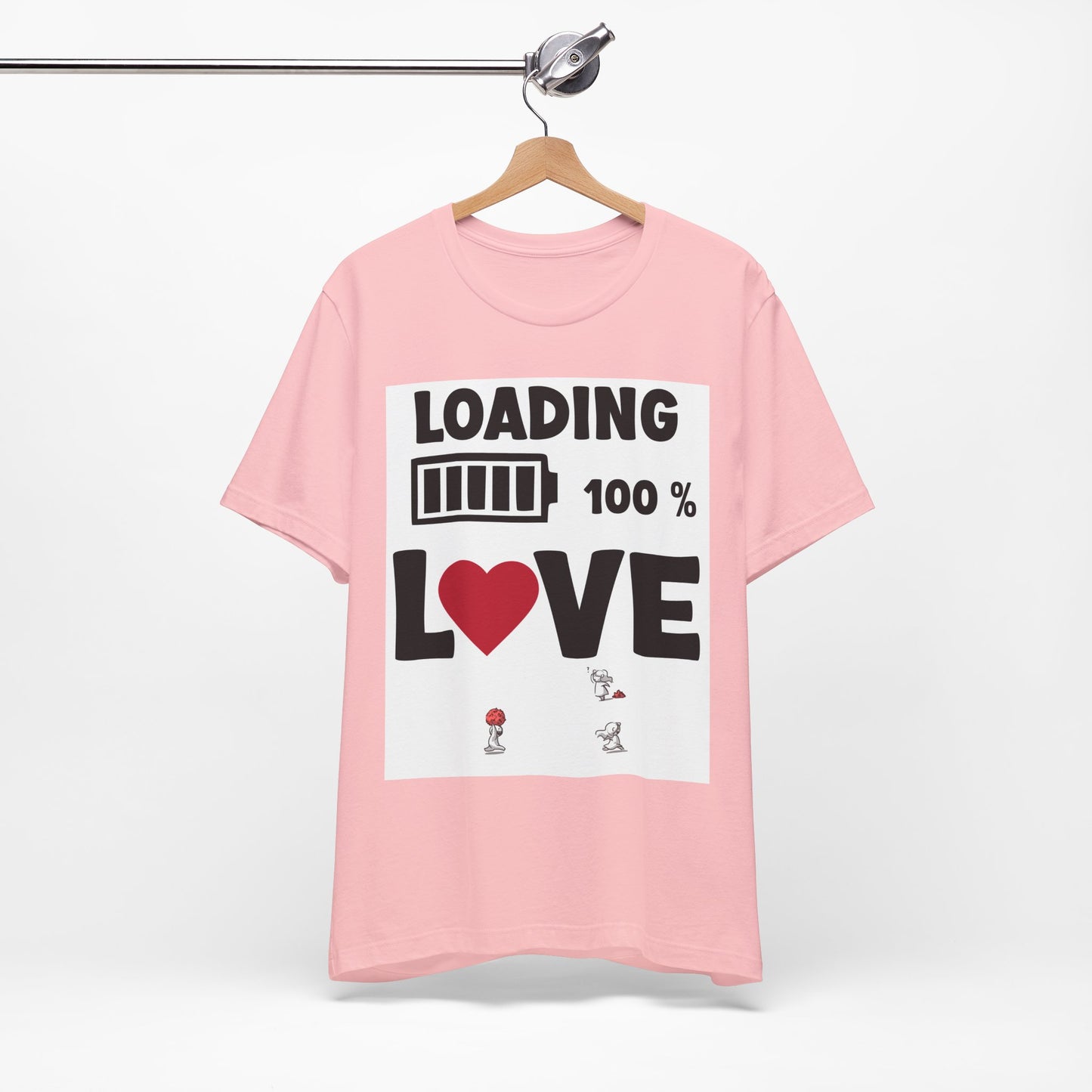 Matching Couple T-Shirts: Fun Love Loading Designs for Him and Her - 50% & 100% Love