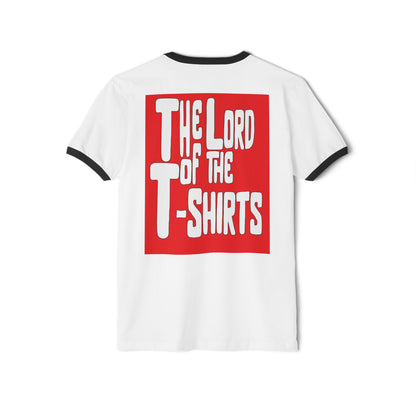 The Lord of the T-Shirts Ringer Tee | Classic White Shirt with Black Collar and Sleeves