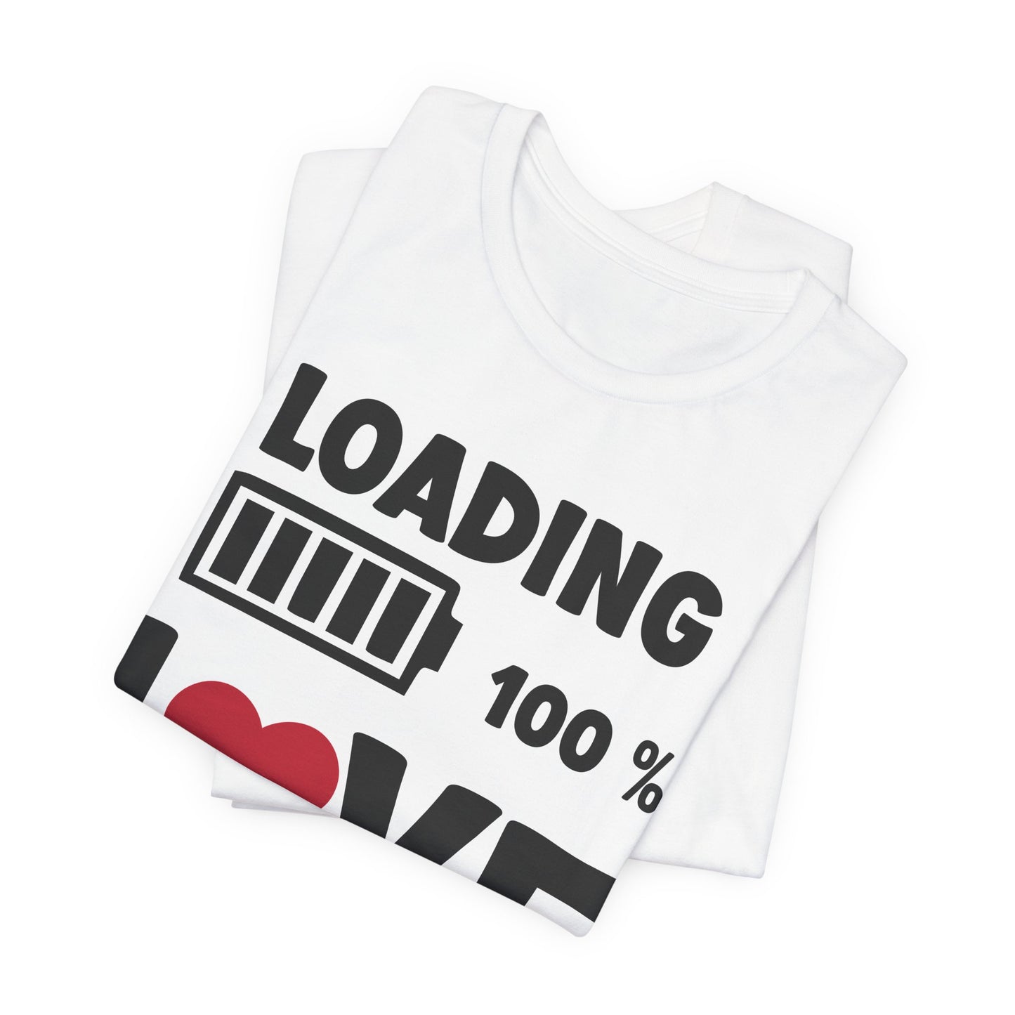 Matching Couple T-Shirts: Fun Love Loading Designs for Him and Her - 50% & 100% Love