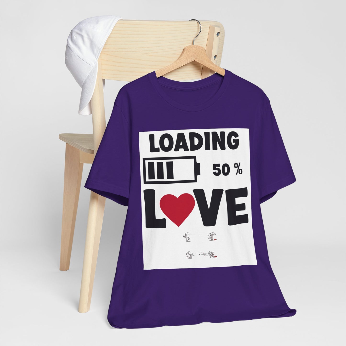 Matching Couple T-Shirts: Fun Love Loading Designs for Him and Her - 50% Love